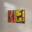 Jamini Roy Prints: Black Horse and Fawn - Traditional Bengali Art