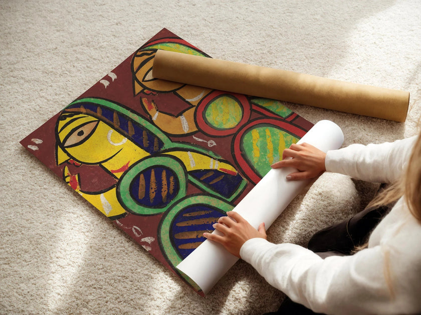 Jamini Roy - Untitled | Famous Bengali (West Bengal, India) Art (available handframed or unframed)