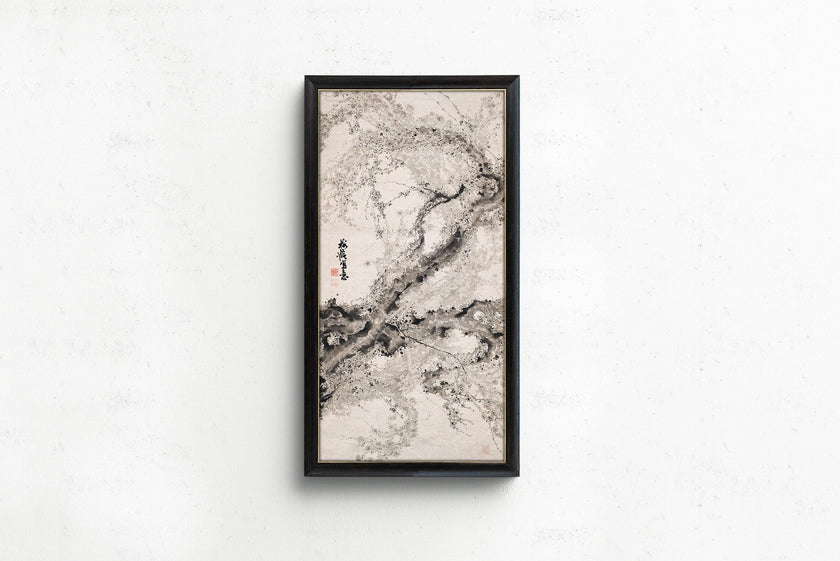 Japanese Plum Tree Art: Vintage Asian Panoramic Giclee Print