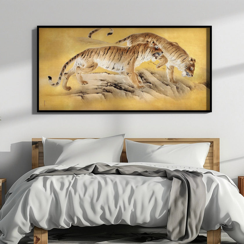 Japanese Tiger Art Print: Vintage Asian Panoramic Giclee