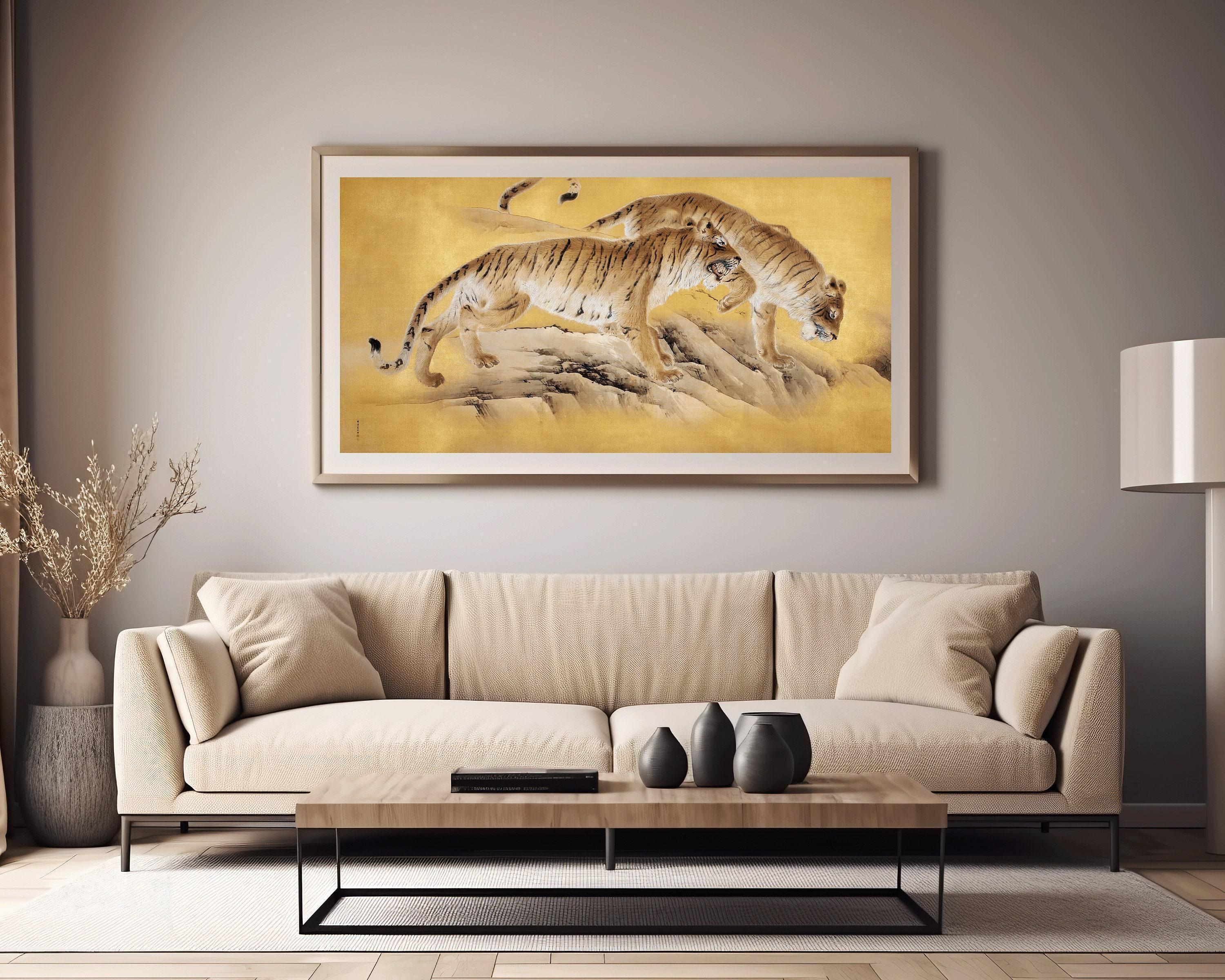 Japanese Tiger Art Print: Vintage Asian Panoramic Giclee