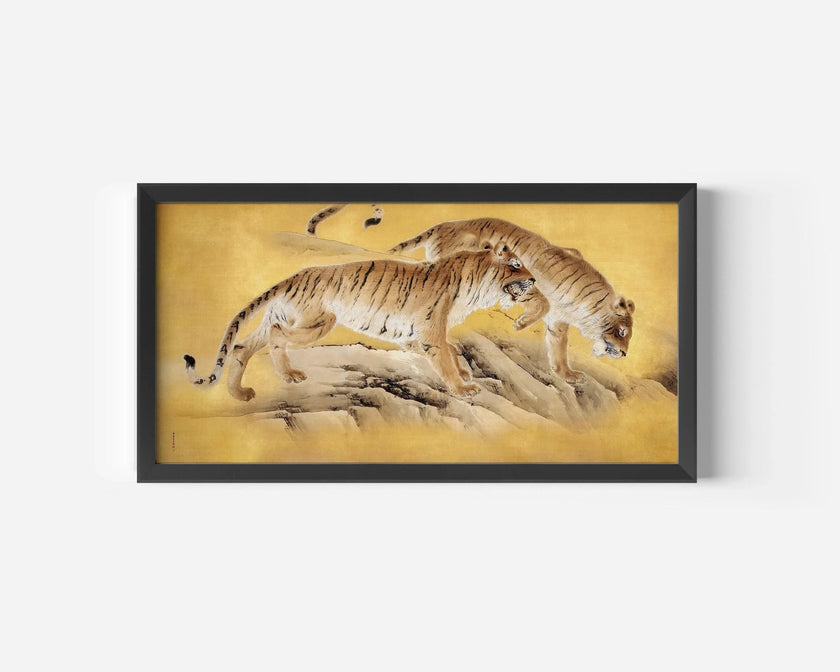 Japanese Tiger Art Print: Vintage Asian Panoramic Giclee