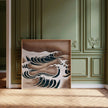 Japanese Waves Art Print: Vintage Swirling Ocean Giclee Print (1x1)