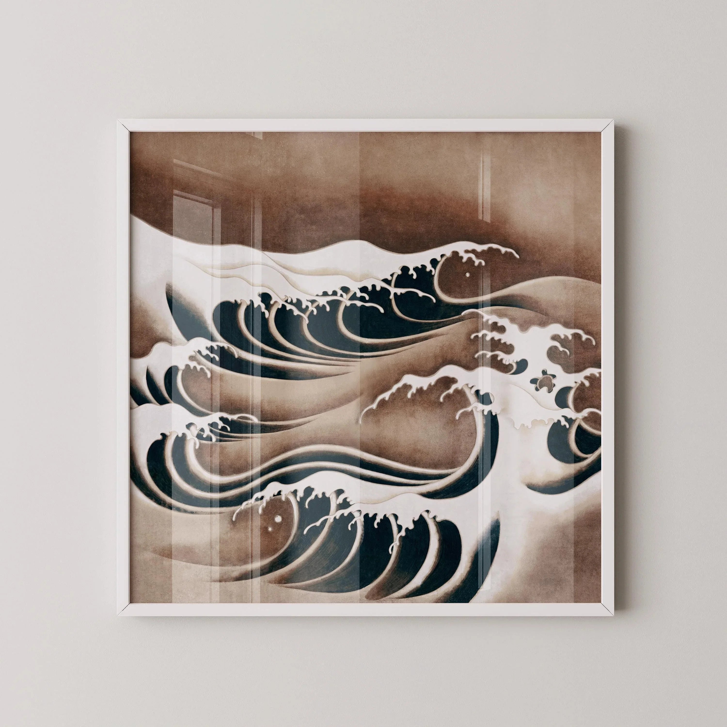 Japanese Waves Art Print: Vintage Swirling Ocean Giclee Print (1x1)