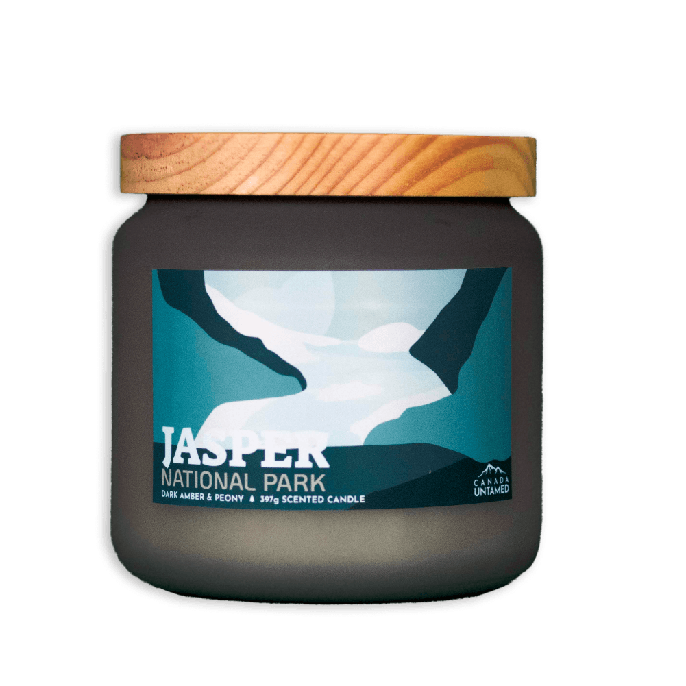 Jasper National Park 'DARK AMBER & PEONY' Scented Candle, Canada Parks