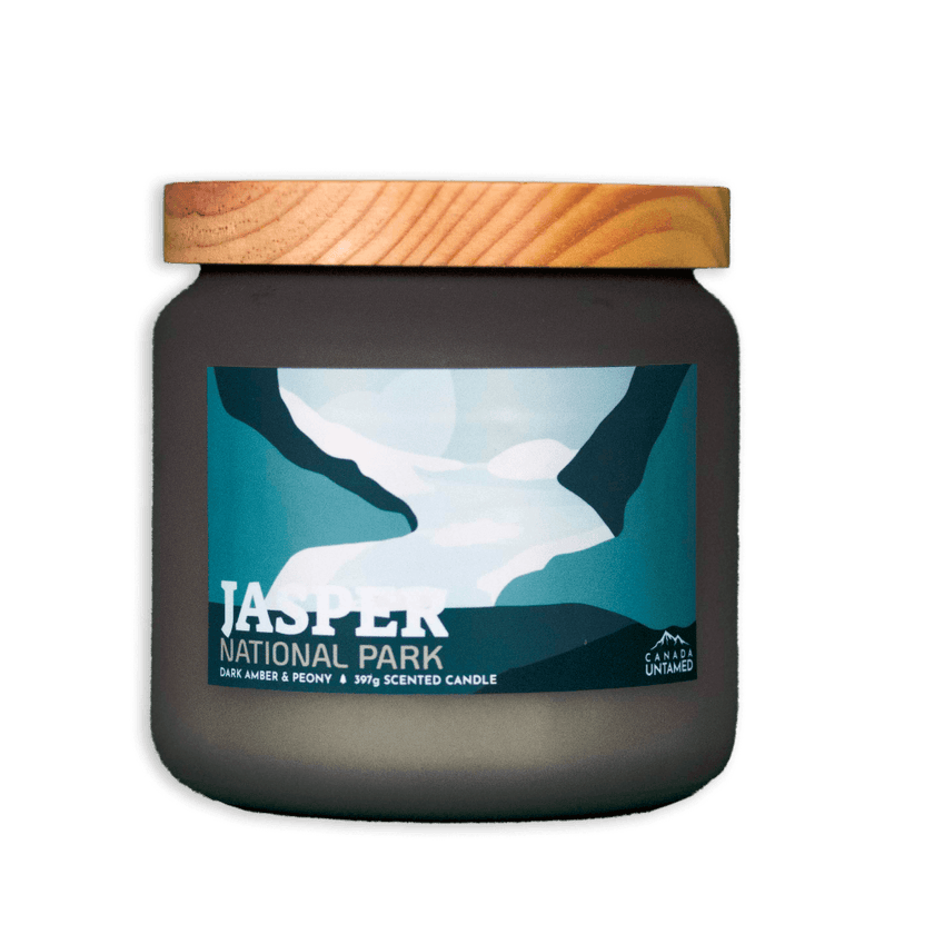 Jasper National Park 'DARK AMBER & PEONY' Scented Candle, Canada Parks