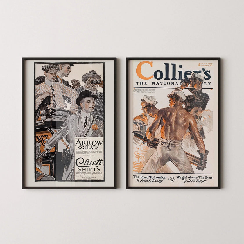 JC Leyendecker & Penfield Collier Magazine Art Print Duo