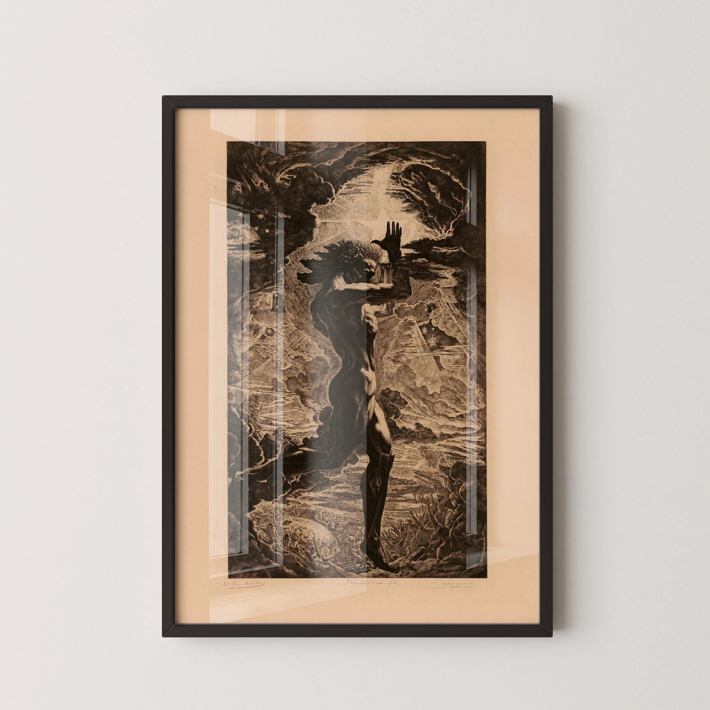 Jean Delville Prometheus Giclee Print: Symbolist Sketch Art, Framed or Unframed