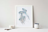 Jellyfish Wall Art | Modern Ocean Watercolor Painting