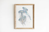 Jellyfish Wall Art | Modern Ocean Watercolor Painting