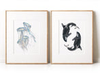 Jellyfish Wall Art | Modern Ocean Watercolor Painting