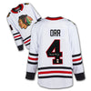 BOBBY ORR AUTOGRAPHED CHICAGO BLACKHAWKS WHITE JERSEY – GNR COA – SIGNED NHL HOCKEY MEMORABILIA COLLECTIBLE (SIZE L OR XL)