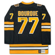 RAYMOND BOURQUE AUTOGRAPHED BOSTON BRUINS BLACK JERSEY – SIGNED NHL HOCKEY COLLECTIBLE MEMORABILIA (SIZE L OR XL)