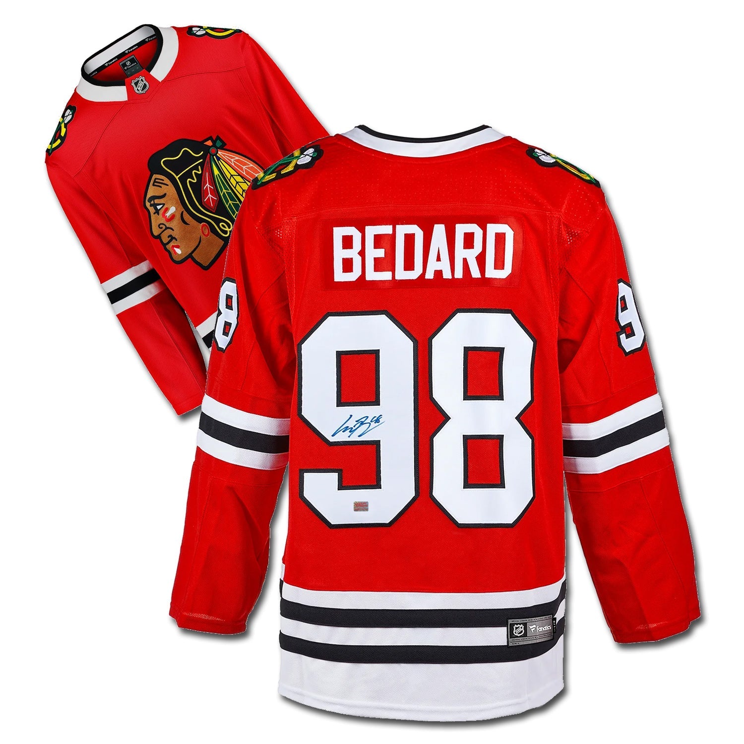 CONNOR BEDARD SIGNED JERSEY CHICAGO BLACKHAWKS FANATICS