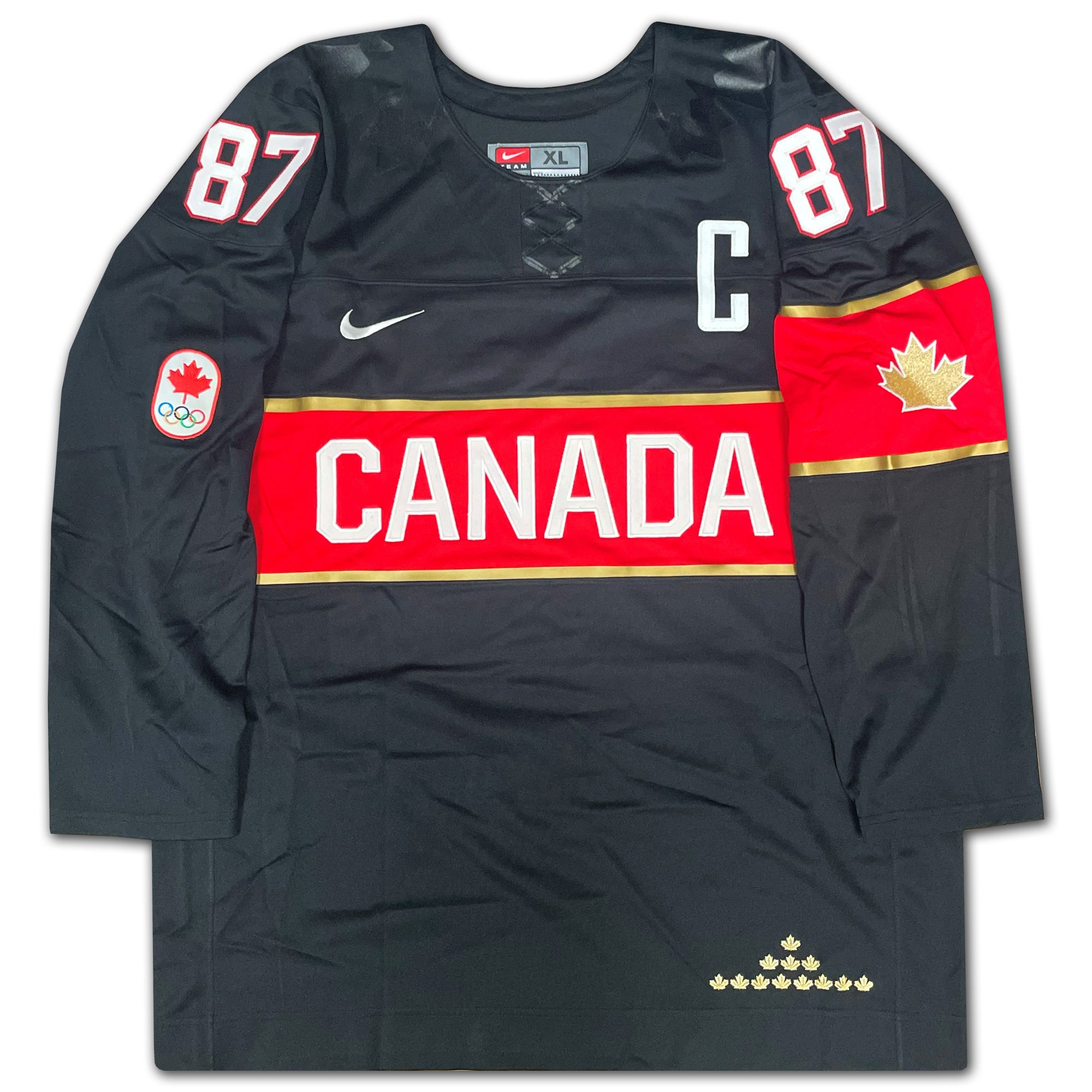 SIDNEY CROSBY AUTOGRAPHED TEAM CANADA BLACK JERSEY – 2014 LIMITED EDITION /87 – SIGNED OLYMPIC HOCKEY MEMORABILIA (SIZE L OR XL)