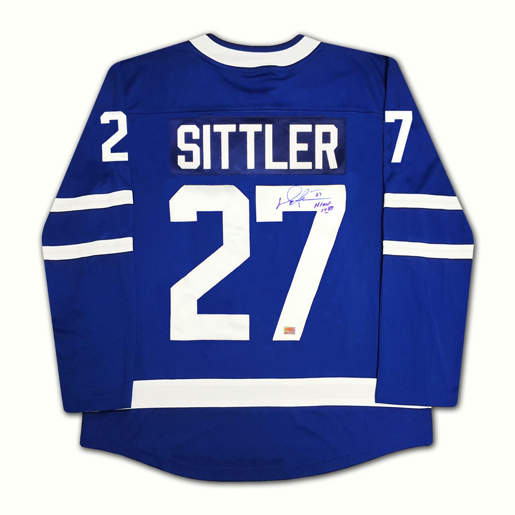 DARRYL SITTLER AUTOGRAPHED TORONTO MAPLE LEAFS BLUE JERSEY – SIGNED NHL HOCKEY MEMORABILIA COLLECTIBLE (SIZE L OR XL)