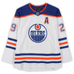 LEON DRAISAITL AUTOGRAPHED EDMONTON OILERS WHITE JERSEY – SIGNED NHL HOCKEY MEMORABILIA COLLECTIBLE (SIZE L OR XL)