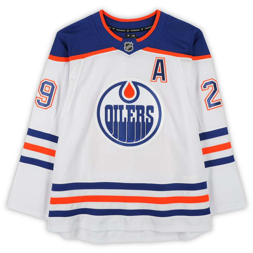 LEON DRAISAITL AUTOGRAPHED EDMONTON OILERS WHITE JERSEY – SIGNED NHL HOCKEY MEMORABILIA COLLECTIBLE (SIZE L OR XL)