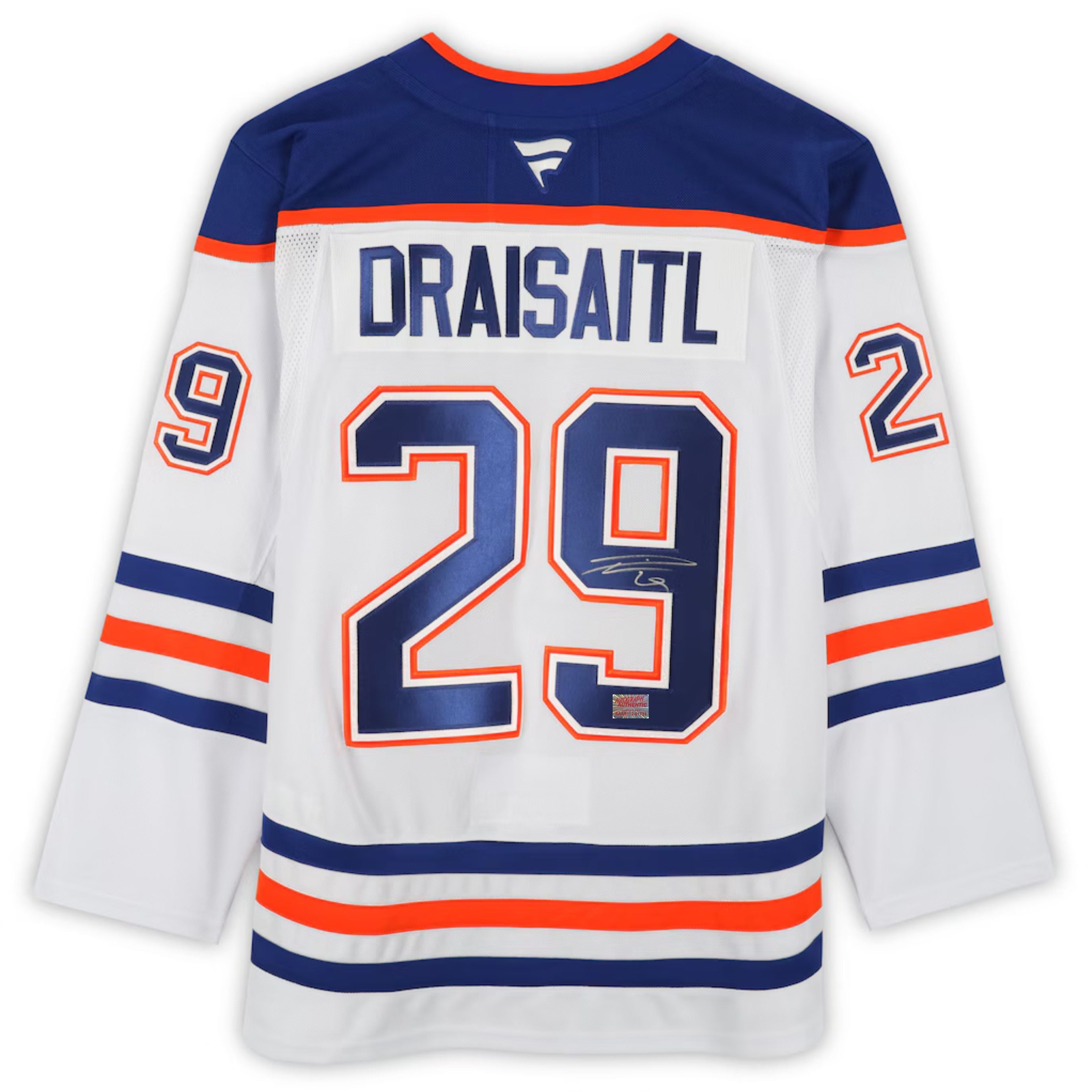 LEON DRAISAITL AUTOGRAPHED EDMONTON OILERS WHITE JERSEY – SIGNED NHL HOCKEY MEMORABILIA COLLECTIBLE (SIZE L OR XL)