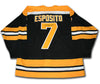 PHIL ESPOSITO AUTOGRAPHED BOSTON BRUINS BLACK JERSEY – SIGNED NHL HOCKEY MEMORABILIA COLLECTIBLE (SIZE L OR XL)