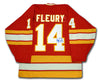 THEOREN FLEURY AUTOGRAPHED CALGARY FLAMES JERSEY – SIGNED NHL HOCKEY MEMORABILIA COLLECTIBLE (SIZE L OR XL)