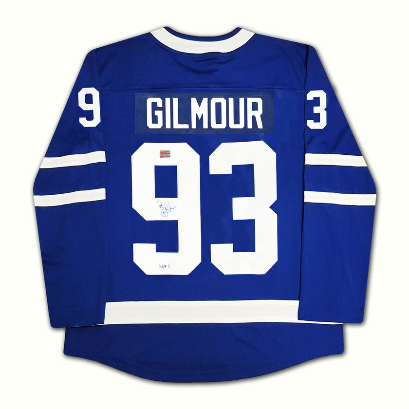 DOUG GILMOUR AUTOGRAPHED TORONTO MAPLE LEAFS BLUE ADIDAS JERSEY – SIGNED NHL HOCKEY MEMORABILIA COLLECTIBLE (SIZE L OR XL)