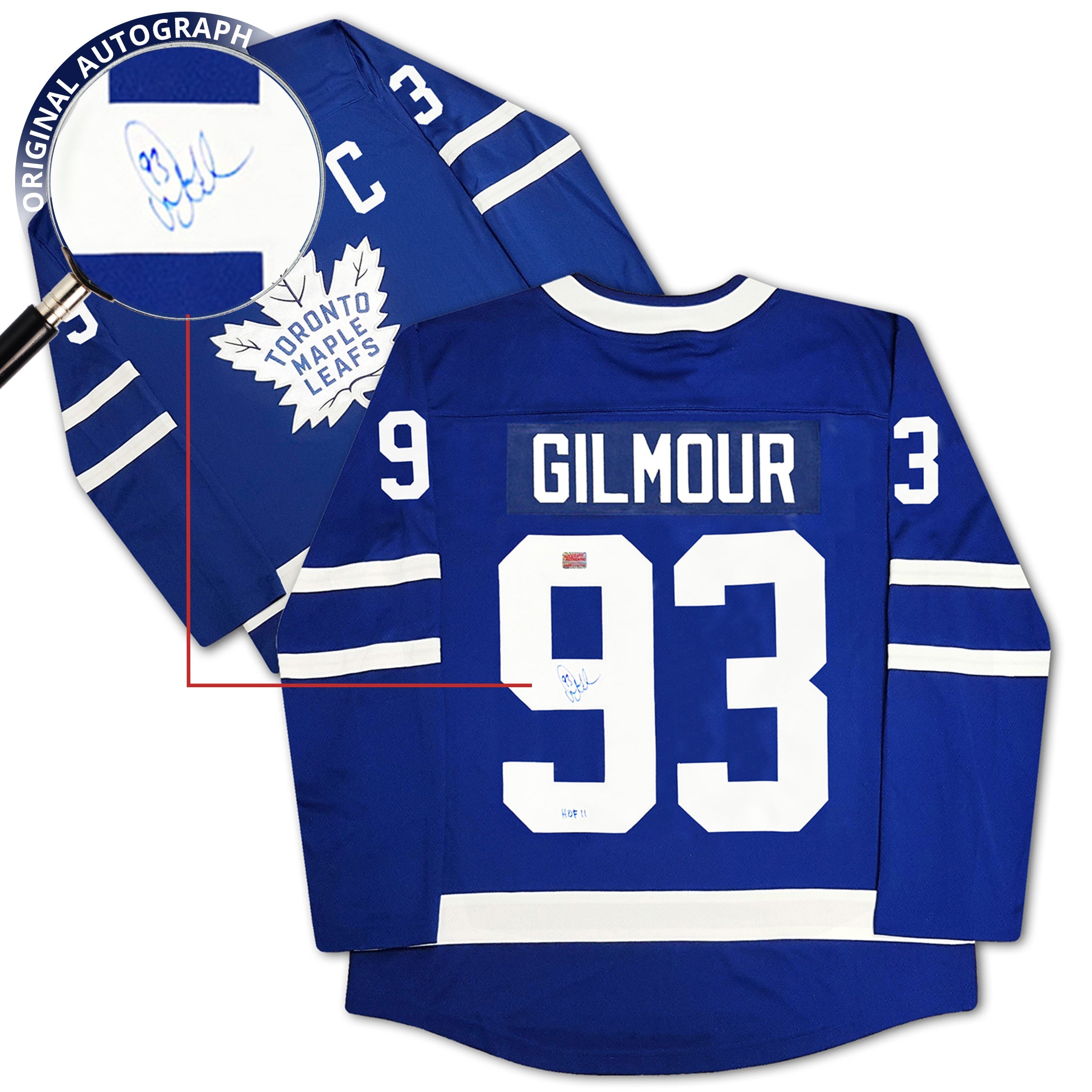 DOUG GILMOUR AUTOGRAPHED TORONTO MAPLE LEAFS BLUE JERSEY – SIGNED NHL HOCKEY MEMORABILIA COLLECTIBLE (SIZE L OR XL)