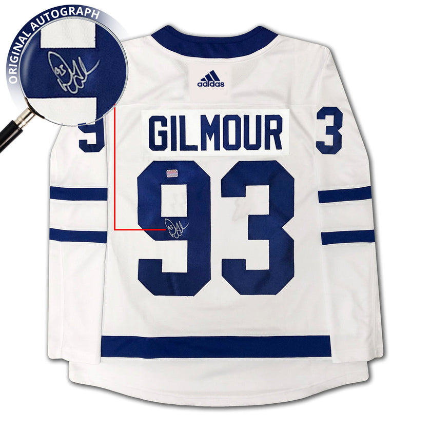 DOUG GILMOUR AUTOGRAPHED TORONTO MAPLE LEAFS WHITE ADIDAS JERSEY – SIGNED NHL HOCKEY MEMORABILIA COLLECTIBLE (SIZE L OR XL)