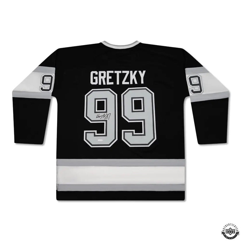 WAYNE GRETZKY SIGNED LOS ANGELES KINGS THROWBACK JERSEY M&N 1992-93 – UDA COA – THE GREAT ONE AUTOGRAPHED NHL COLLECTIBLE (SIZE L OR XL)