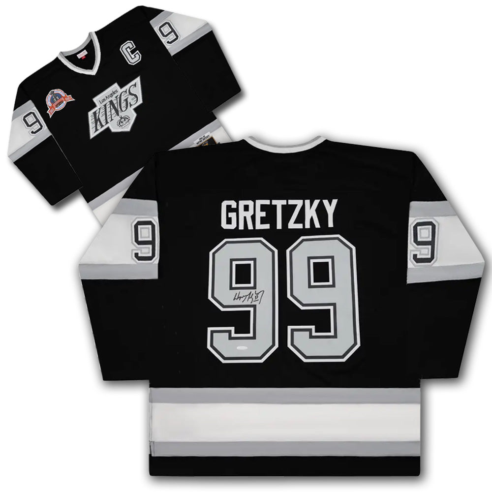 WAYNE GRETZKY SIGNED LOS ANGELES KINGS THROWBACK JERSEY M&N 1992-93 – UDA COA – THE GREAT ONE AUTOGRAPHED NHL COLLECTIBLE (SIZE L OR XL)