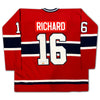 HENRI RICHARD AUTOGRAPHED MONTREAL CANADIENS RED JERSEY – SIGNED NHL HOCKEY MEMORABILIA COLLECTIBLE (SIZE L OR XL)