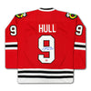 BOBBY HULL AUTOGRAPHED CHICAGO BLACKHAWKS RED JERSEY – SIGNED NHL HOCKEY MEMORABILIA COLLECTIBLE (SIZE L OR XL)