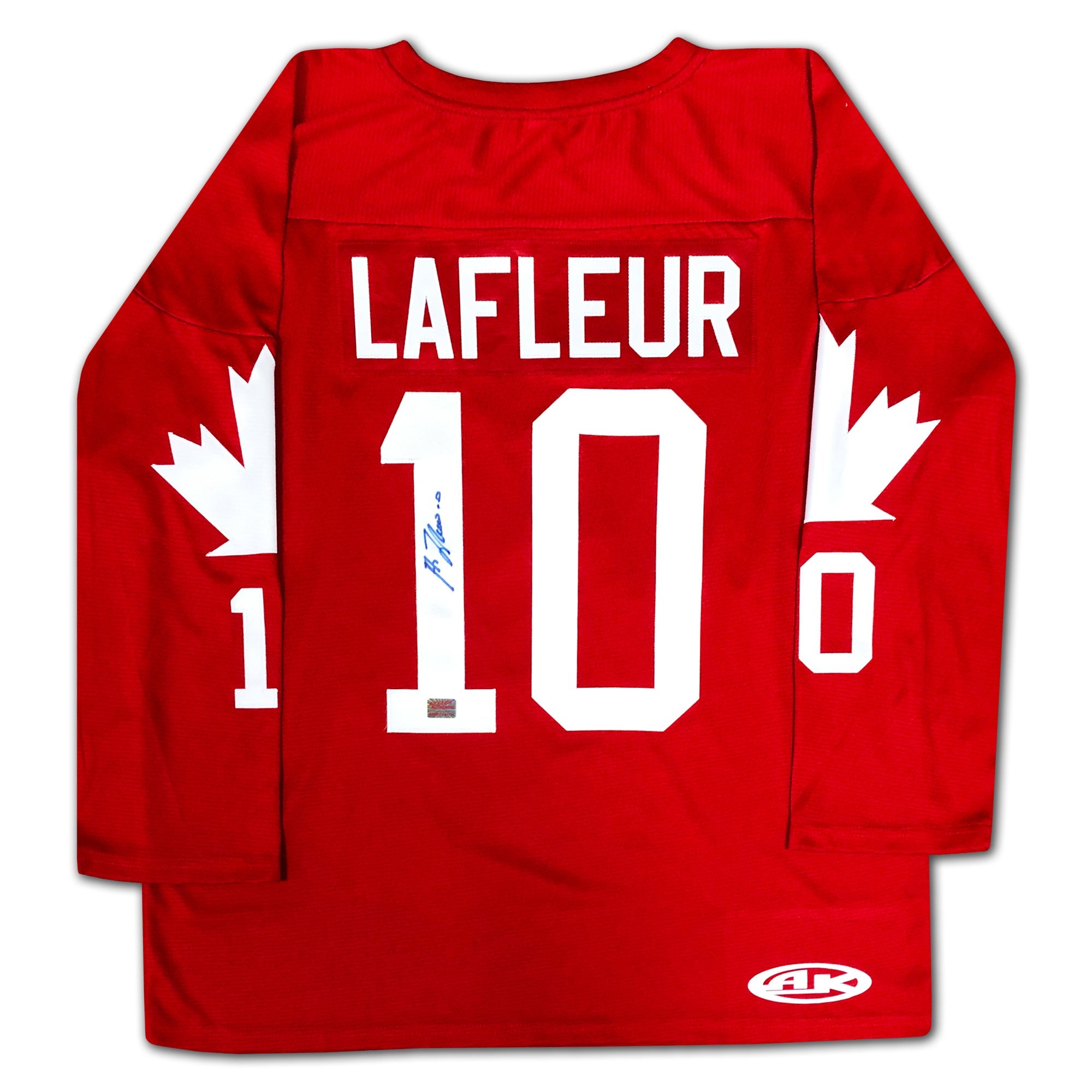 GUY LAFLEUR AUTOGRAPHED TEAM CANADA 1976 RED JERSEY – SIGNED NHL & INTERNATIONAL HOCKEY MEMORABILIA (SIZE L OR XL)