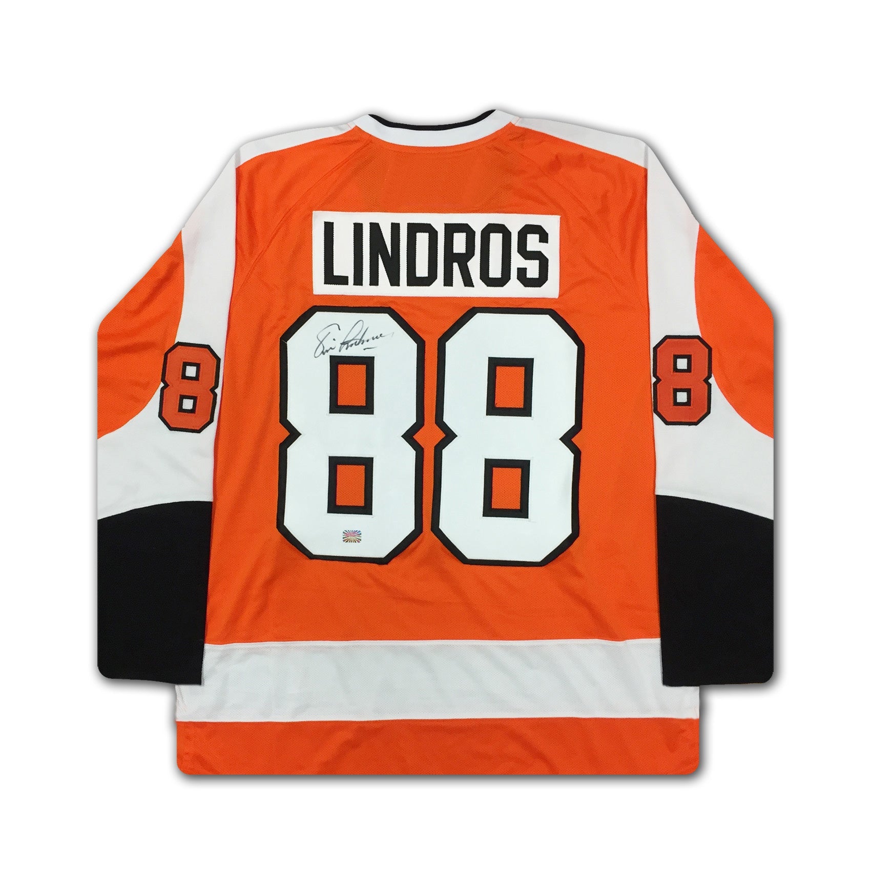 ERIC LINDROS AUTOGRAPHED PHILADELPHIA FLYERS ORANGE JERSEY – SIGNED NHL HOCKEY MEMORABILIA COLLECTIBLE (SIZE L OR XL)