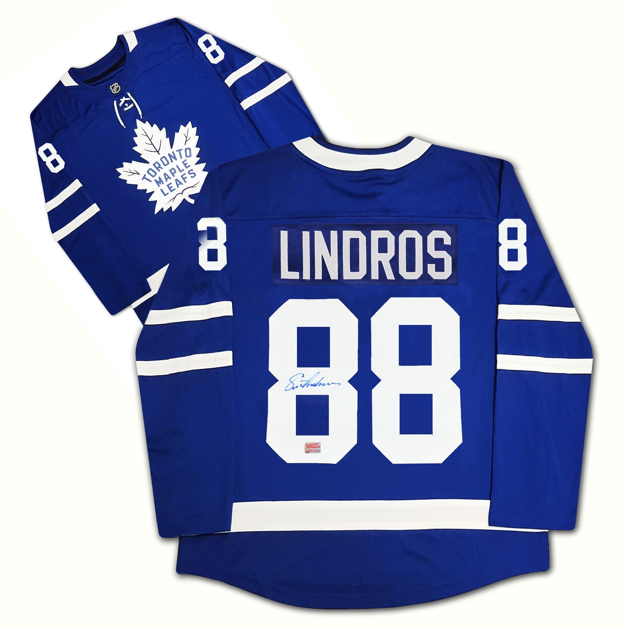 ERIC LINDROS AUTOGRAPHED TORONTO MAPLE LEAFS BLUE JERSEY – SIGNED NHL HOCKEY MEMORABILIA COLLECTIBLE (SIZE L OR XL)