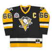 MARIO LEMIEUX AUTOGRAPHED PITTSBURGH PENGUINS BLACK MITCHELL & NESS JERSEY – SIGNED NHL HOCKEY COLLECTIBLE (SIZE L OR XL)