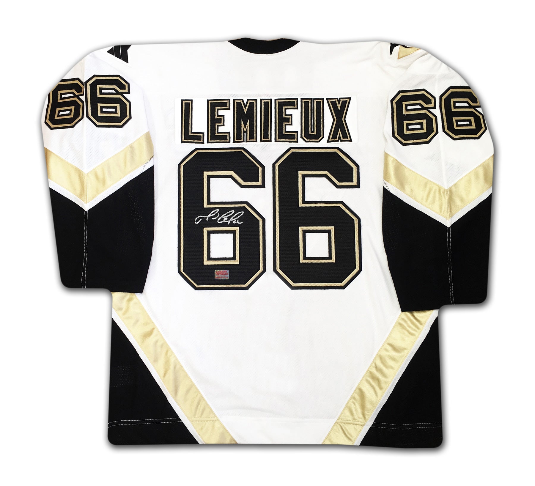 MARIO LEMIEUX AUTOGRAPHED PITTSBURGH PENGUINS WHITE JERSEY – SIGNED NHL HOCKEY COLLECTIBLE (SIZE L OR XL)