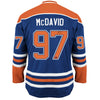 CONNOR MCDAVID AUTOGRAPHED EDMONTON OILERS BLUE JERSEY - SIGNED NHL HOCKEY MEMORABILIA COLLECTIBLE WITH COA (SIZE L OR XL) - UPPER DECK AUTHENTICATED UDA COA