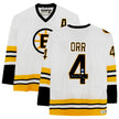 BOBBY ORR AUTOGRAPHED BOSTON BRUINS WHITE ADIDAS JERSEY – LIMITED EDITION 1/4 – GNR COA (SIZE L OR XL)