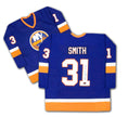 BILLY SMITH AUTOGRAPHED NEW YORK ISLANDERS BLUE JERSEY – SIGNED NHL HOCKEY MEMORABILIA COLLECTIBLE (SIZE L OR XL)