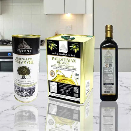 Al Quds Palestinian Olive Oil – Premium Extra Virgin Olive Oil (750 ml, 1 L & 16 L Options)
