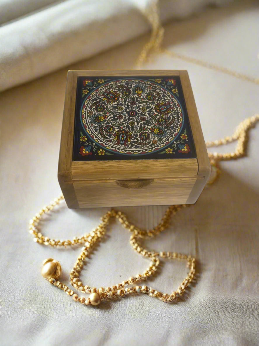 Handcrafted Ceramic & Wood Jewelry Box – 6