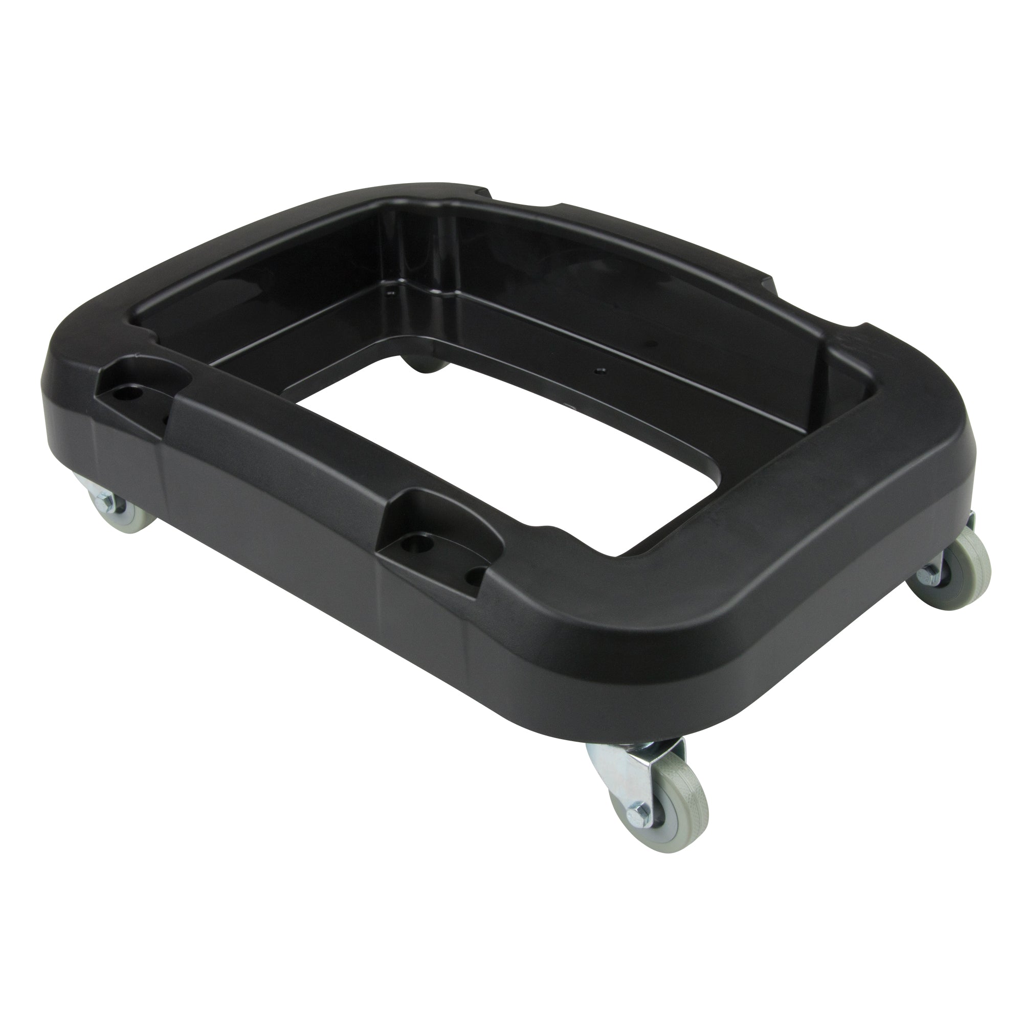 Recycling & Waste Receptacle Dolly, Polypropylene, Black, Fits: 17-1/4