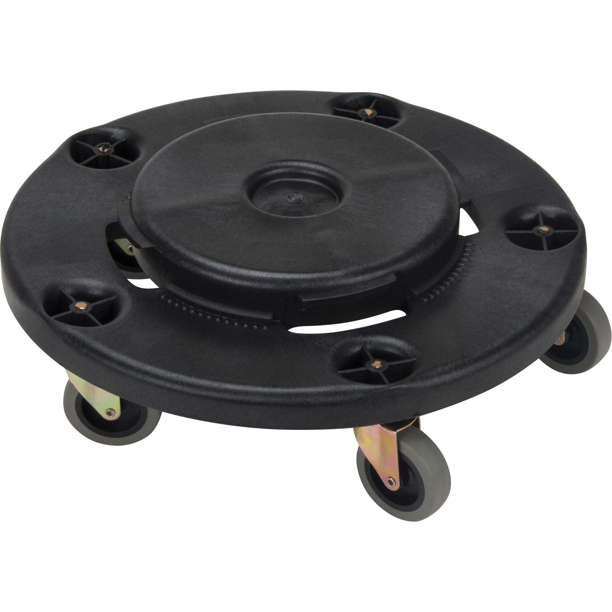 Waste Container Dolly, Polypropylene, Black, Fits: 24