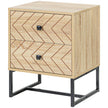 Gabi Modern Nightstand with Drawers and Metal Legs-Natural