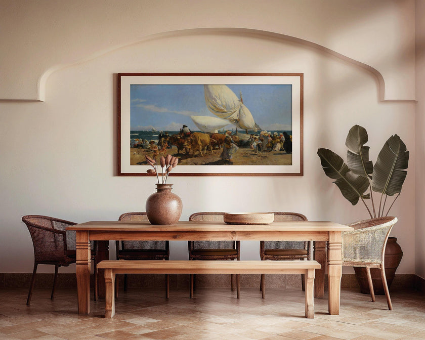 Joaqu√≠n Sorolla: The Return of the Fish - Impressionist Panoramic Art Print (2x1)
