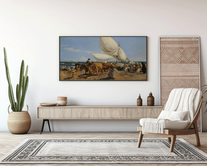 Joaqu√≠n Sorolla: The Return of the Fish - Impressionist Panoramic Art Print (2x1)