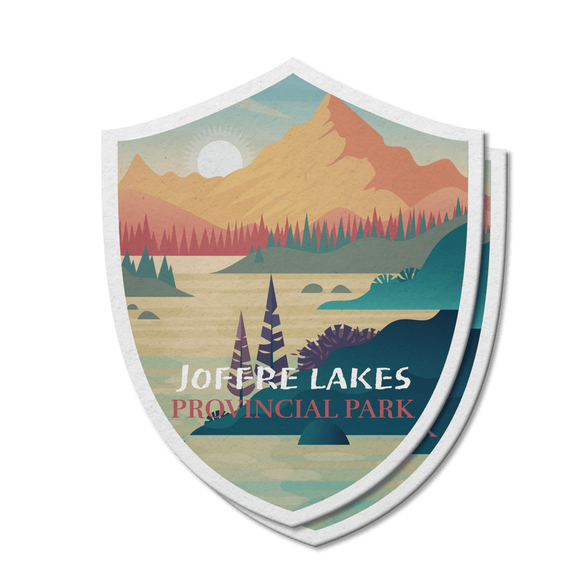 Joffre Lakes British Columbia Provincial Park Waterproof Vinyl Sticker, Canada Parks