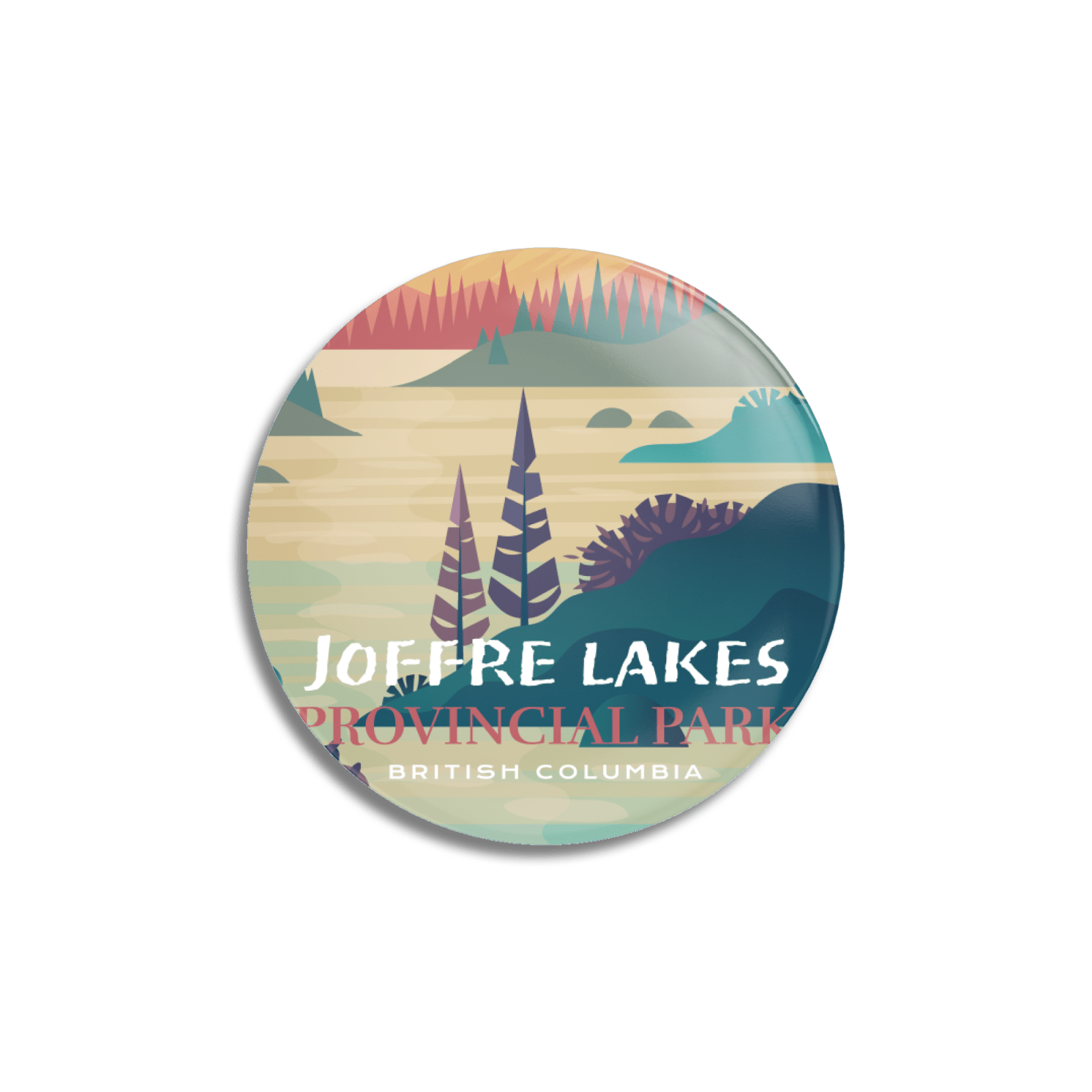 Joffre Lakes Provincial Park of British Columbia Pinback Button, Canada Parks