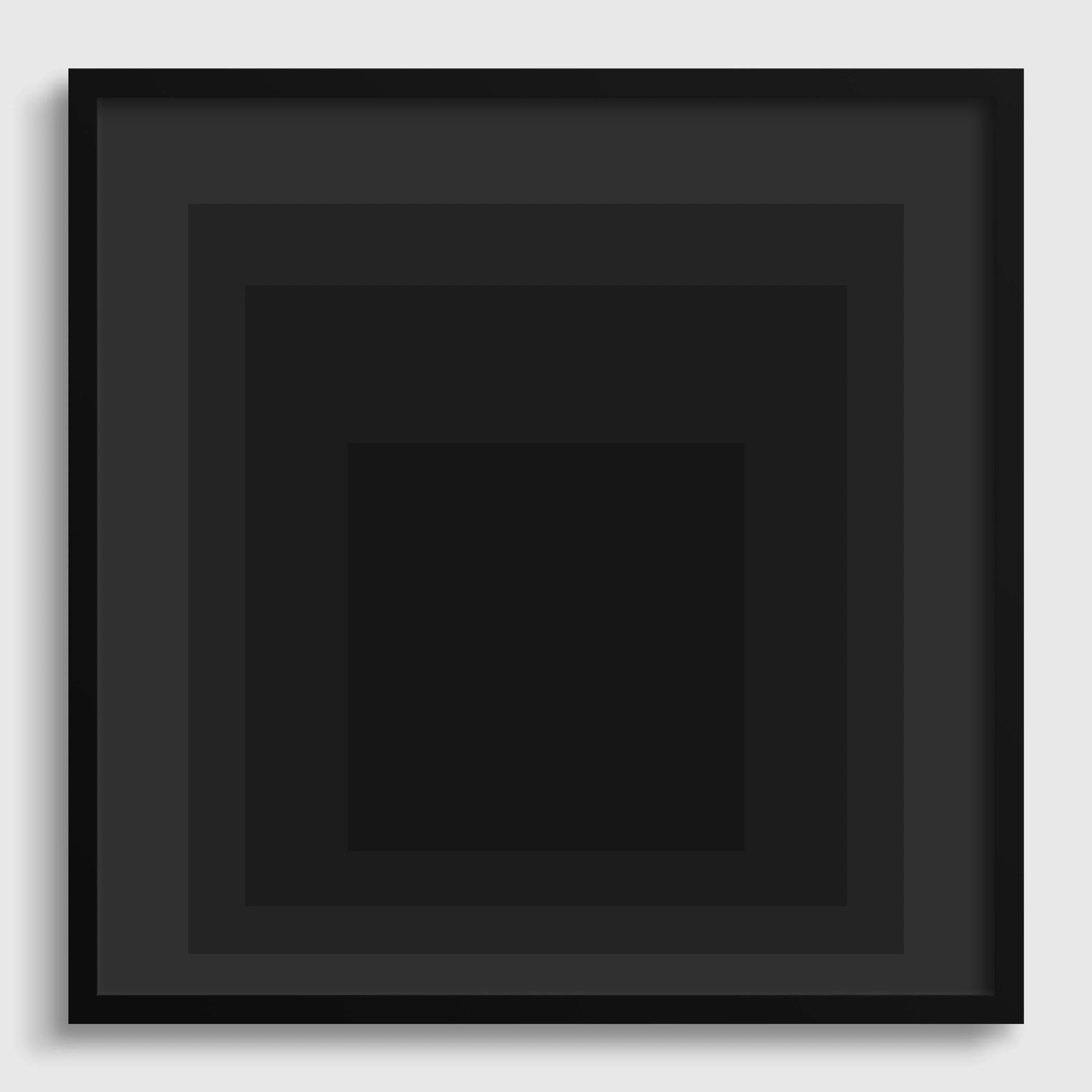 Josef Albers Inspired 'Angel' Giclee Print: Mid-Century Modern Art, Black Homage to the Square